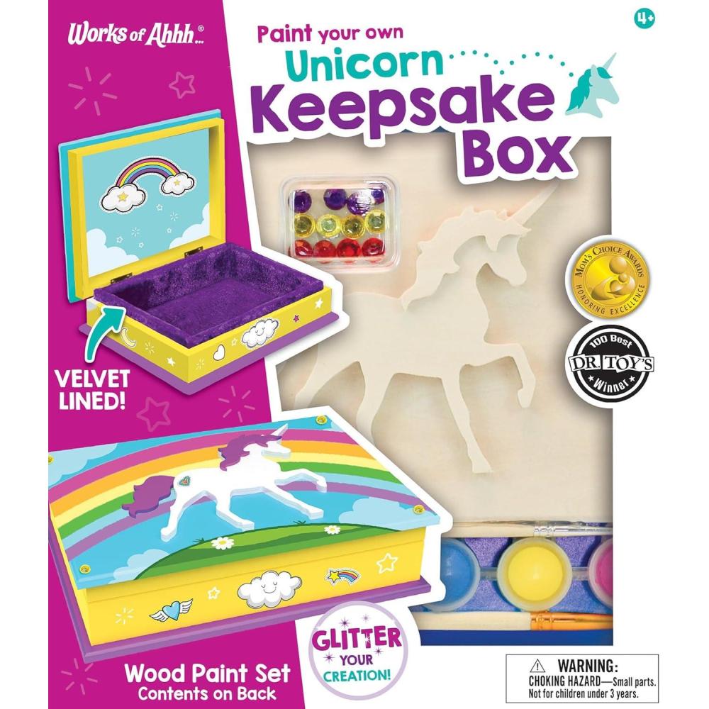 imageWorks of Ahhh Craft Set Unicorn Keepsake Box Classic Wood Paint Kit