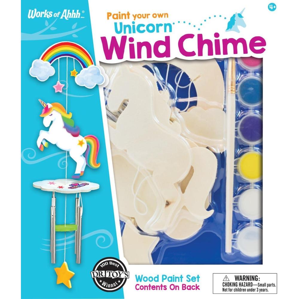 imageWorks of Ahhh Craft Set  Unicorn Wind Chime Classic Wood Paint Kit  Premium Quality Educational and Fun Activity for Kids and Families  Great Gift Idea for Holidays Birthdays and Everyday Use