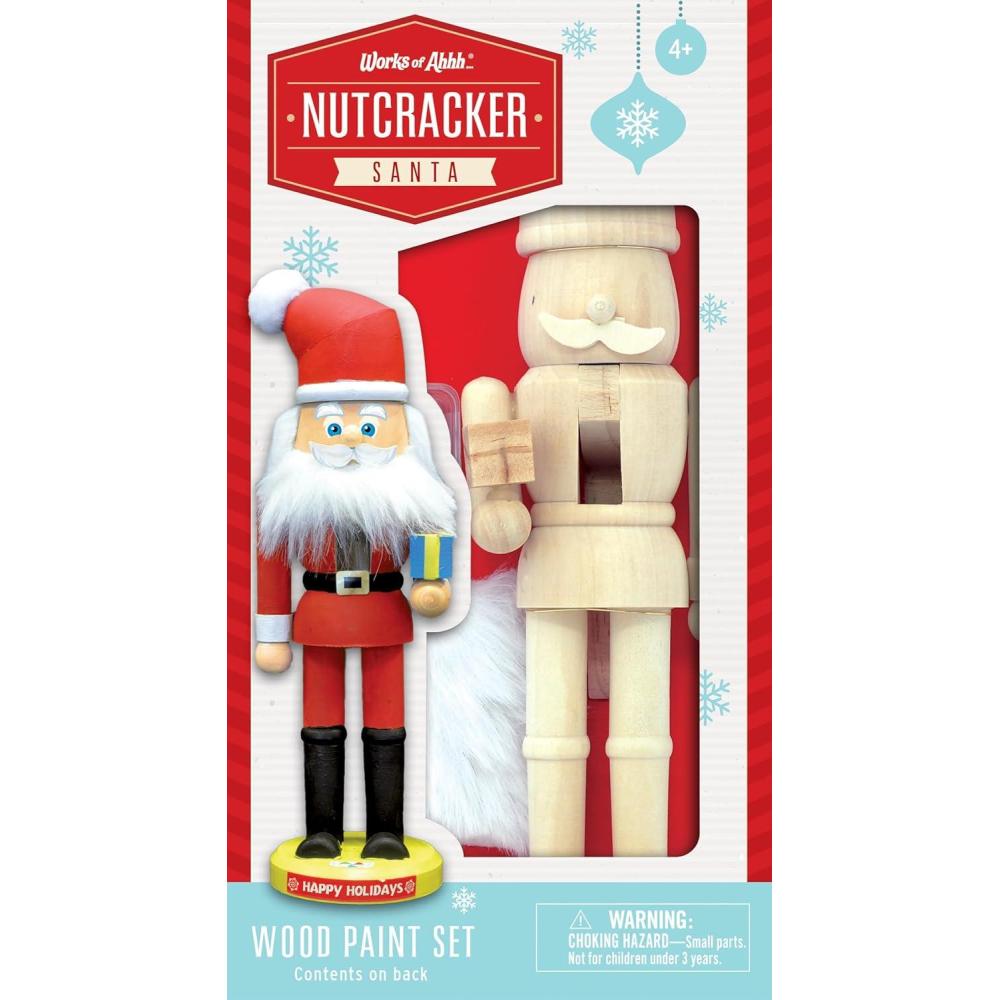 imageWorks of Ahhh Holiday Classic Paint Kit Nutcracker Santa Nutcracker Paint Kit Wood Paint Set