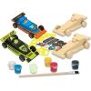 Works of Ahhh… Kids Wood Craft Kit – Double Racers Classic Wood Painting Crafts Set with Glow-in-The-Dark Paint, Ages 6+