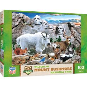 MasterPieces – 100 Piece Jigsaw Puzzle for Kid 6+ Years, Wildlife of Rocky Mountains National Park, Educational and Fun Game, Gift Idea for Children, 19″ x 14″(Mount Rushmore)