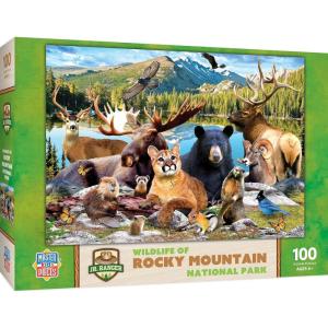 MasterPieces – 100 Piece Jigsaw Puzzle for Kid 6+ Years, Wildlife of Rocky Mountains National Park, Educational and Fun Game, Gift Idea for Children, 19″ x 14″(Rocky Mountain National Park)