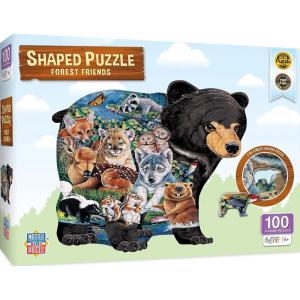 MasterPieces 100 Piece Shaped Jigsaw Puzzle for Kids – Forest Friends – 14″x19″