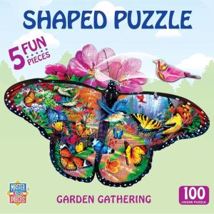 MasterPieces 100 Piece Shaped Jigsaw Puzzle for Kids – Garden Gathering – 14″x19″(Garden Gathering)