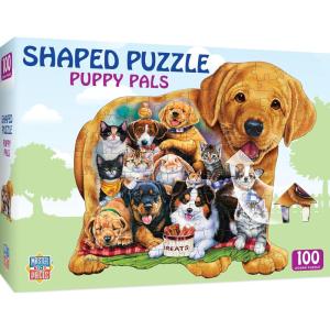 MasterPieces 100 Piece Shaped Jigsaw Puzzle for Kids – Pets Pals – 14″x19″