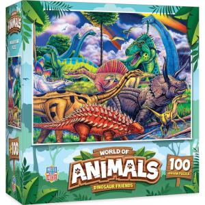MasterPieces Reptile Friends 100 Piece Jigsaw Puzzle for Kids Ages 4-8 – Mentally Stimulating, Durable Design, 14″x19″(Dinosaur Friends)