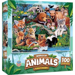 MasterPieces Reptile Friends 100 Piece Jigsaw Puzzle for Kids Ages 4-8 – Mentally Stimulating, Durable Design, 14″x19″(Forest Friends)