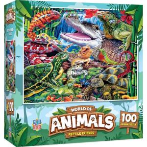 MasterPieces Reptile Friends 100 Piece Jigsaw Puzzle for Kids Ages 4-8 – Mentally Stimulating, Durable Design, 14″x19″(Reptile Friends)