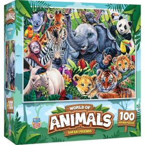 MasterPieces Reptile Friends 100 Piece Jigsaw Puzzle for Kids Ages 4-8 – Mentally Stimulating, Durable Design, 14″x19″(Safari Friends)