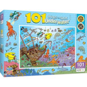 Masterpieces 100 Piece Family Jigsaw Puzzle for Kids – 101 Things to Spot on a Farm – 14″x19″(Underwater)