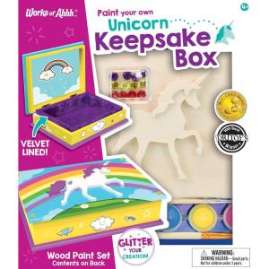 Works of Ahhh Craft Set – Unicorn Keepsake Box Classic Wood Paint Kit