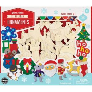Works of Ahhh… Holiday Craft Set – 12 Piece Christmas Ornaments Premium Wood Paint Kit(Holiday Classic Paint Kit)