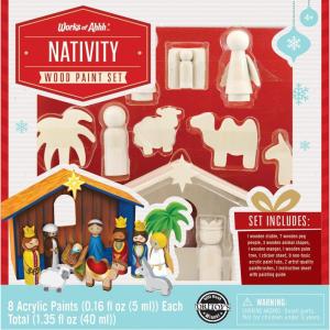 Works of Ahhh… Holiday Craft Set – Nativity Premium Wood Paint Kit
