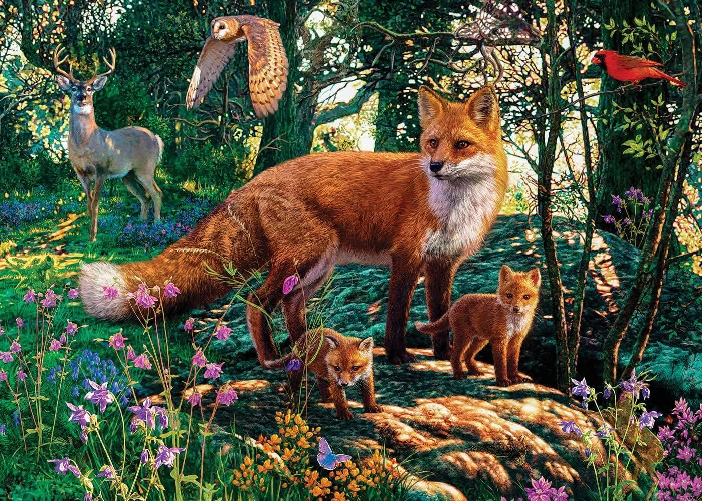 imageMasterPieces 500 Piece Jigsaw Puzzle Glows in The Dark Hidden Images Garden of Song Fun for Adults Family Kids 15 x 21Woodland