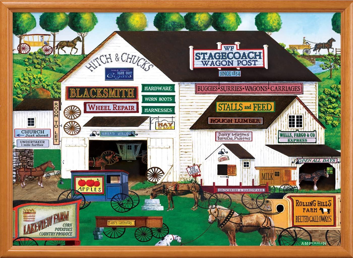 imageMasterPieces 500 Piece Jigsaw Puzzle Large EZ Grip Shapes Harvest Street Party Fun for Adults Seniors Family Kids 1925 x 2675Free Wheeling