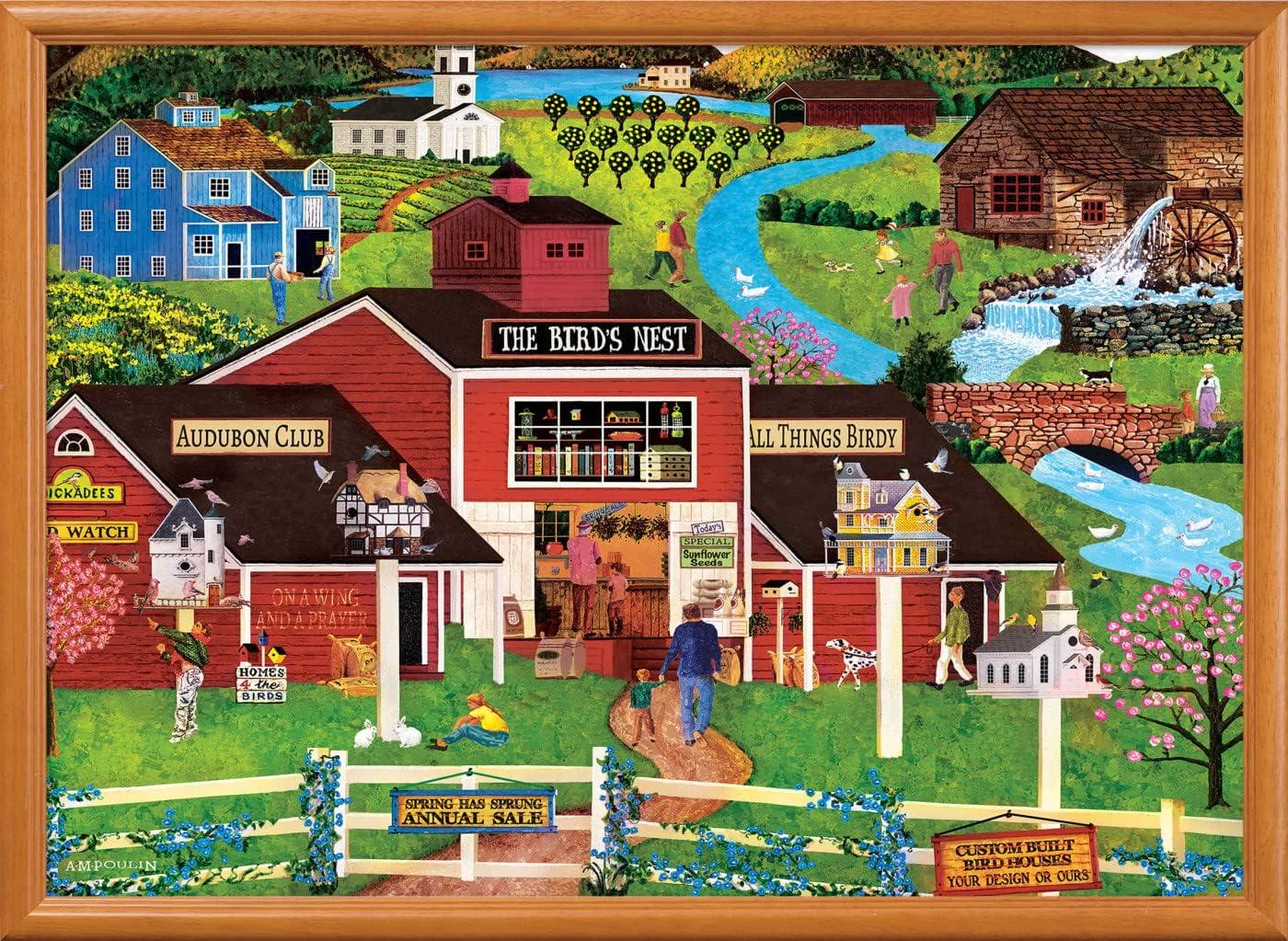 imageMasterPieces 500 Piece Jigsaw Puzzle Large EZ Grip Shapes Harvest Street Party Fun for Adults Seniors Family Kids 1925 x 2675The Birds Nest