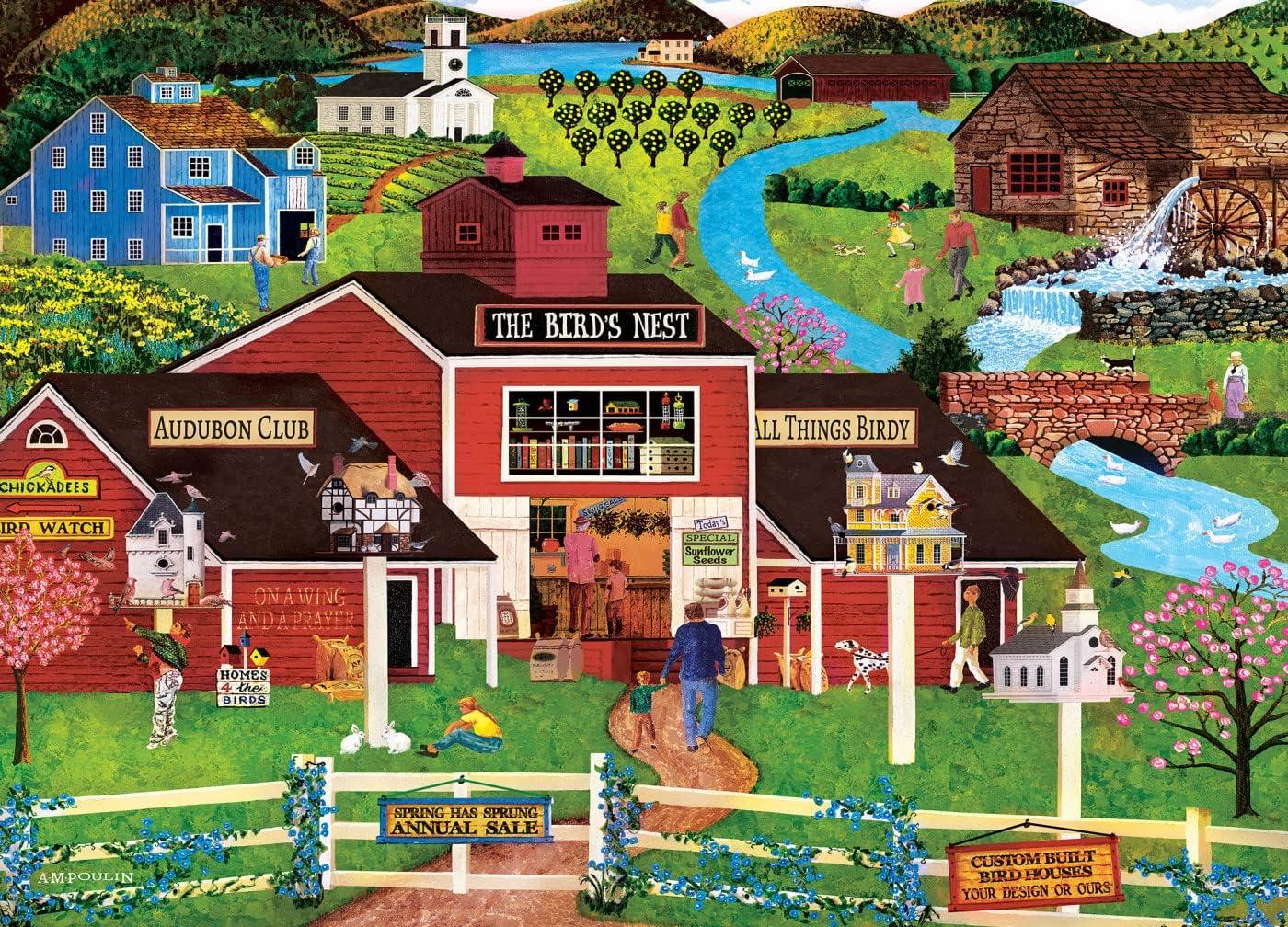 imageMasterPieces 500 Piece Jigsaw Puzzle Large EZ Grip Shapes Harvest Street Party Fun for Adults Seniors Family Kids 1925 x 2675The Birds Nest
