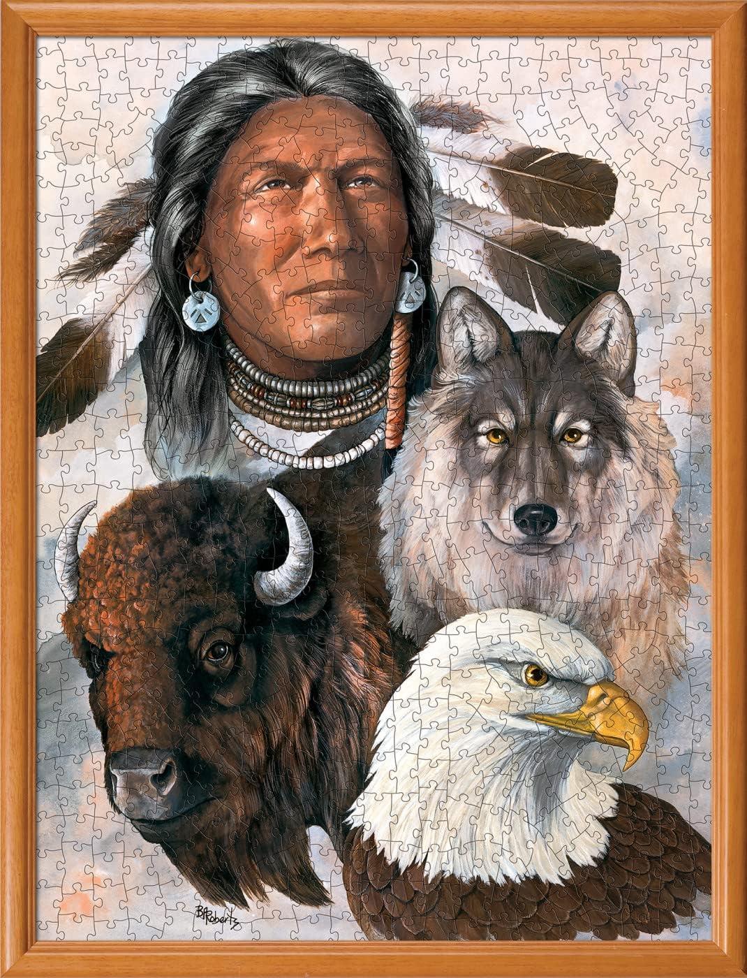imageMasterPieces Tribal Spirit Rise Above 500pc Puzzle Jigsaw Puzzle with Vibrant Artwork and Durable Pieces Fun Family Activity Brain Challenge and Educational Entertainment for Kids TeensOne Spirit