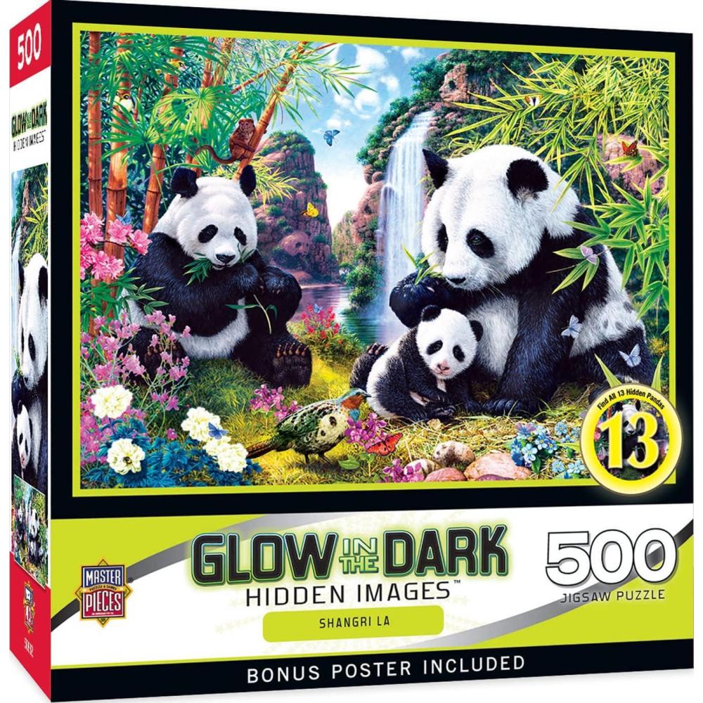 imageMasterPieces 500 Piece Jigsaw Puzzle Glows in The Dark Hidden Images Garden of Song Fun for Adults Family Kids 15 x 21Shangri La