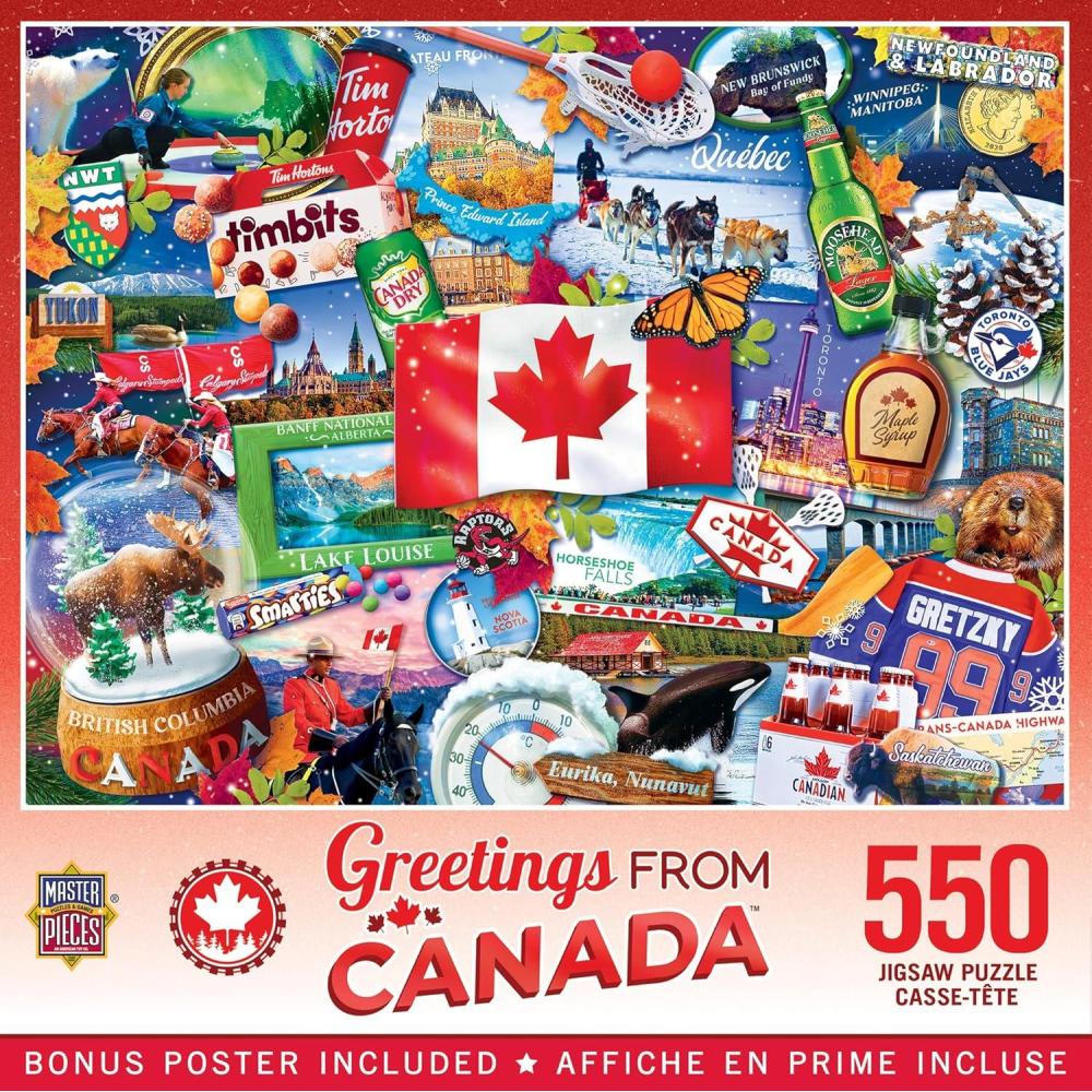 imageMasterPieces 550 Piece Jigsaw Puzzle New York City Fun for Adults Family Kids 18 x 24Greetings from Canada