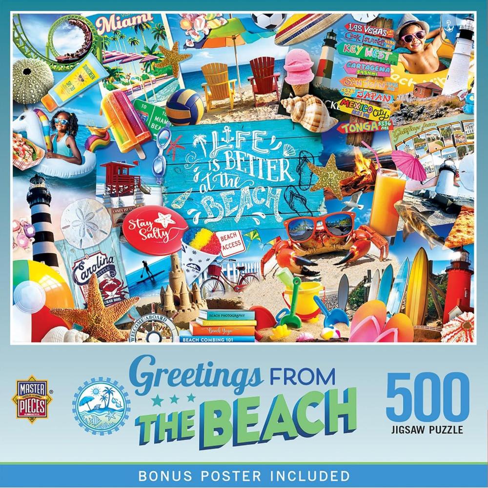 imageMasterPieces 550 Piece Jigsaw Puzzle New York City Fun for Adults Family Kids 18 x 24The Beach
