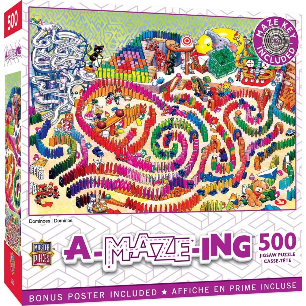 imageMasterPieces AMazeIng 500 Piece Jigsaw Puzzle for Adults Family Or Youth Halloween Night 15x21Dominoes