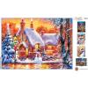Masterpieces 500 Piece Glitter Christmas Jigsaw Puzzle – Snowman Cottage – 15″x21″