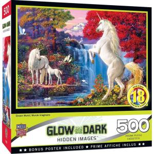 MasterPieces – 500 Piece Jigsaw Puzzle, Glows in The Dark, Hidden Images, Garden of Song, Fun for Adults, Family, Kids, 15″ x 21″(Dream World)