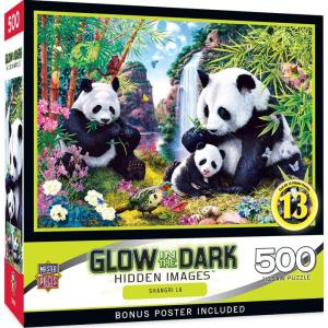 MasterPieces – 500 Piece Jigsaw Puzzle, Glows in The Dark, Hidden Images, Garden of Song, Fun for Adults, Family, Kids, 15″ x 21″(Shangri La)