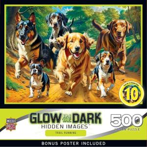 MasterPieces – 500 Piece Jigsaw Puzzle, Glows in The Dark, Hidden Images, Garden of Song, Fun for Adults, Family, Kids, 15″ x 21″(Trail Running)