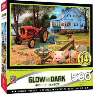 MasterPieces – 500 Piece Jigsaw Puzzle, Glows in The Dark, Hidden Images, Garden of Song, Fun for Adults, Family, Kids, 15″ x 21″(Welcome Home)