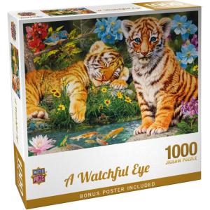MasterPieces – 500 Piece Jigsaw Puzzle, Glows in the Dark, Hidden Images, A Watchful Eye, Fun for Adults, Family, Kids, 15″ x 21″(1000 Piece)