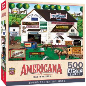 MasterPieces – 500 Piece Jigsaw Puzzle, Large EZ Grip Shapes, Harvest Street Party, Fun for Adults, Seniors, Family, Kids, 19.25″ x 26.75″(Free Wheeling)
