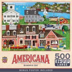 MasterPieces – 500 Piece Jigsaw Puzzle, Large EZ Grip Shapes, Harvest Street Party, Fun for Adults, Seniors, Family, Kids, 19.25″ x 26.75″(Hammock Bay)