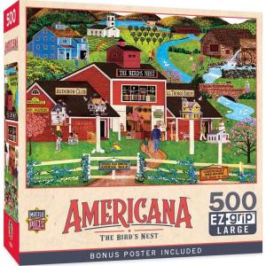 MasterPieces – 500 Piece Jigsaw Puzzle, Large EZ Grip Shapes, Harvest Street Party, Fun for Adults, Seniors, Family, Kids, 19.25″ x 26.75″(The Bird’s Nest)