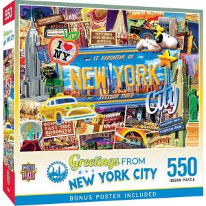 MasterPieces – 550 Piece Jigsaw Puzzle, New York City, Fun for Adults, Family, Kids, 18″ x 24″(New York)