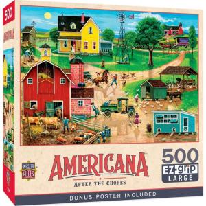 MasterPieces 500 Piece EZ Grip Jigsaw Puzzle for Adults, Family, Or Youth – After The Chores – 19.25″x26.75″(500 Piece)