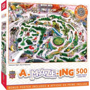 MasterPieces A-Maze-Ing 500 Piece Jigsaw Puzzle for Adults, Family, Or Youth – Halloween Night – 15″x21″(Halloween Night)