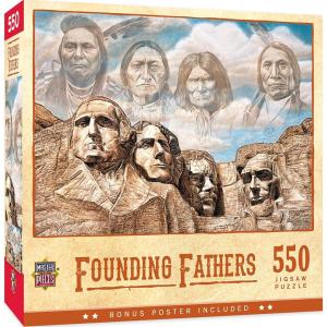 MasterPieces Tribal Spirit – Rise Above 500pc Puzzle – Jigsaw Puzzle with Vibrant Artwork and Durable Pieces – Fun Family Activity, Brain Challenge, and Educational Entertainment for Kids, Teens(Founding Fathers)