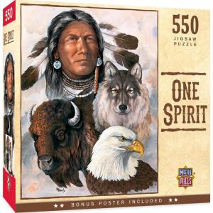 MasterPieces Tribal Spirit – Rise Above 500pc Puzzle – Jigsaw Puzzle with Vibrant Artwork and Durable Pieces – Fun Family Activity, Brain Challenge, and Educational Entertainment for Kids, Teens(One Spirit)