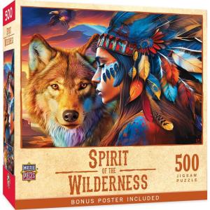 MasterPieces Tribal Spirit – Rise Above 500pc Puzzle – Jigsaw Puzzle with Vibrant Artwork and Durable Pieces – Fun Family Activity, Brain Challenge, and Educational Entertainment for Kids, Teens(Spirit of the Wilderness)