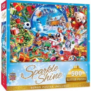 Masterpieces 500 Piece Glitter Christmas Jigsaw Puzzle – Snow Globe Dreams – 15″x21″