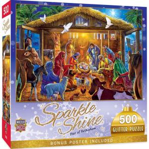Masterpieces 500 Piece Glitter Christmas Jigsaw Puzzle – Star of Bethlehem – 15″x21″