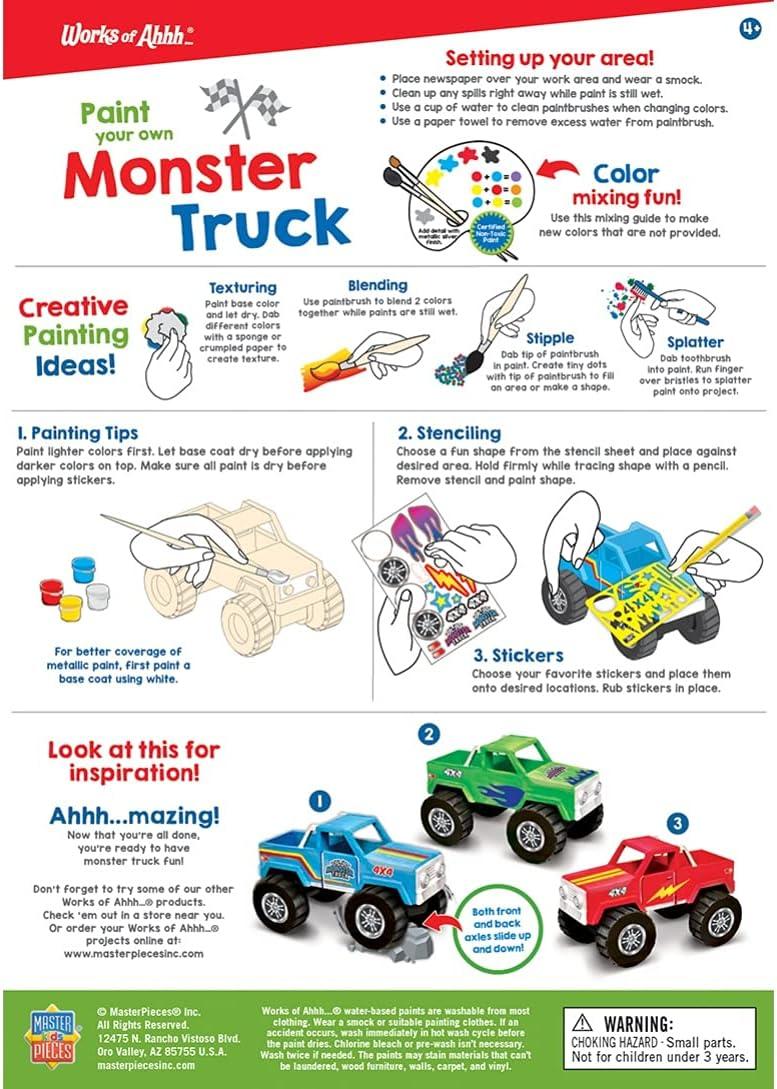 imageWorks of Ahhh Craft Set Monster Truck Premium Wood Paint Kit