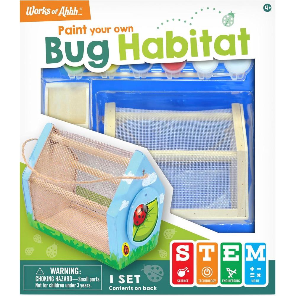imageWorks of Ahhh Bug Habitat Wood Craft Kit Paint Set STEM Activity Ages 4