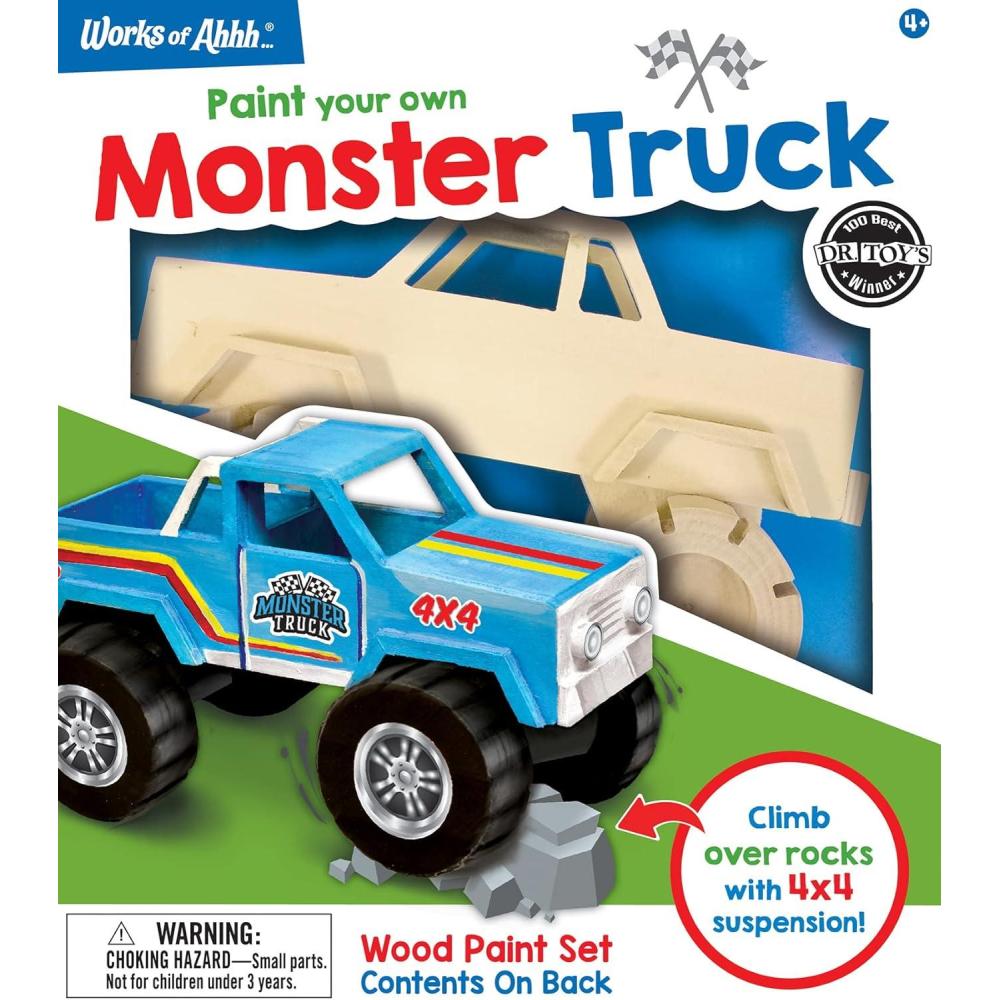 imageWorks of Ahhh Craft Set Monster Truck Premium Wood Paint Kit