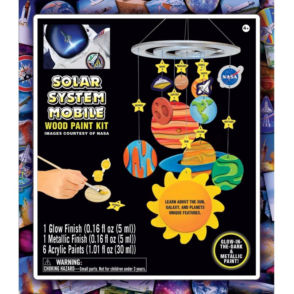 imageWorks of Ahhh Craft Set NASA Solar System Mobile Wood Paint Kit