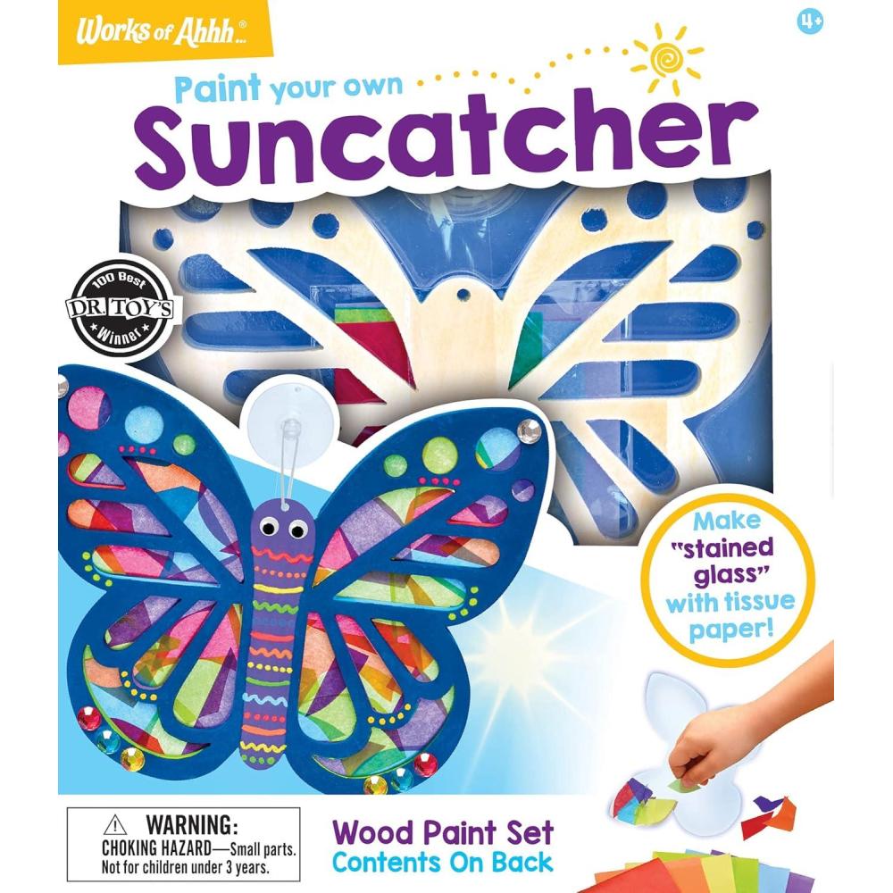 imageWorks of Ahhh Craft Set Suncatcher Classic Wood Paint Kit Premium Quality Educational and Fun Activity for Kids and Families Great Gift Idea for Holidays Birthdays and Everyday Playtime