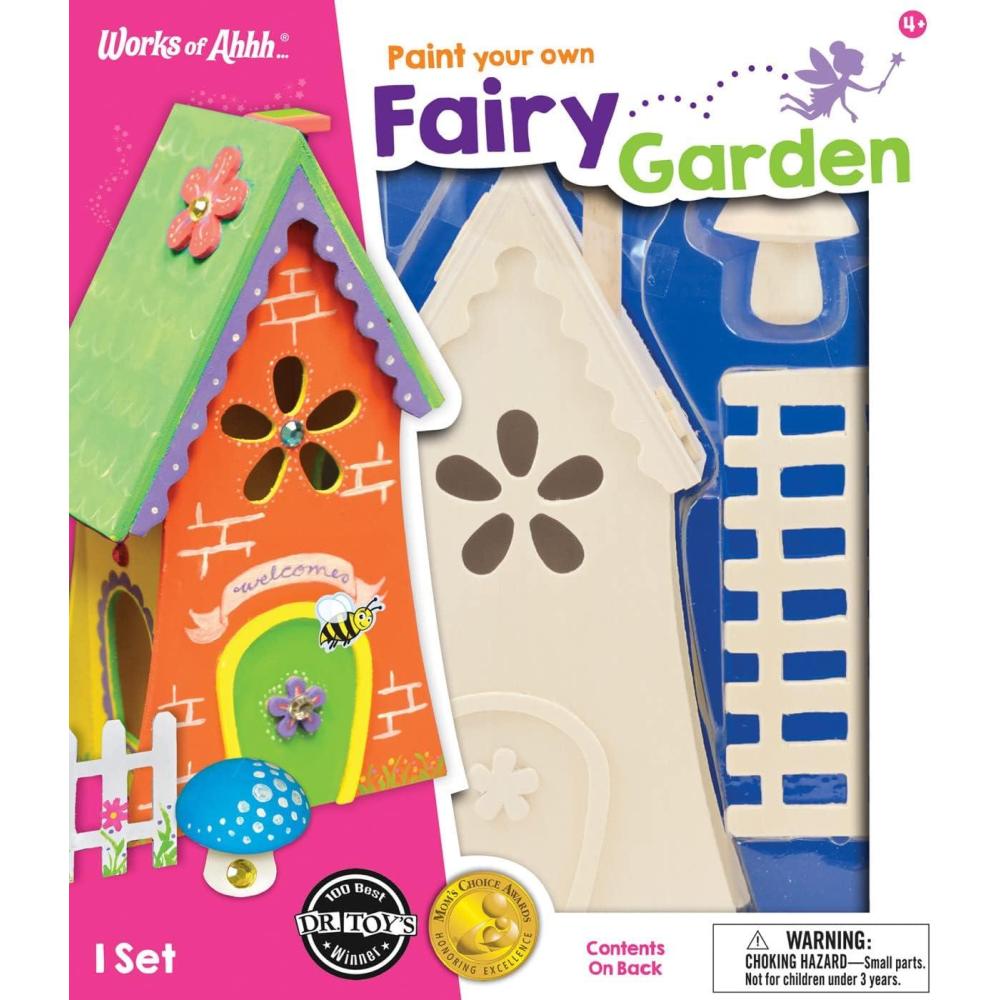 imageWorks of Ahhh Fairy Garden Wood Paint Set Wood Craft amp Paint Kit Fairy House Paint Kit Kid