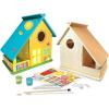 Works of Ahhh… Audubon Bird House Kit – Buildable Wood Paint Set for Kids – Complete Craft Kit with Paint & Sequins – Unisex, All Ages